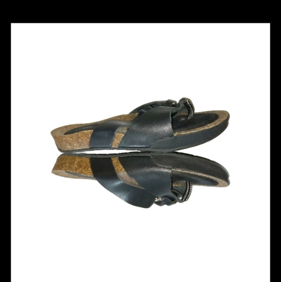 GH Bass Black Leather Thong Sandals 10 - Picture 3 of 7